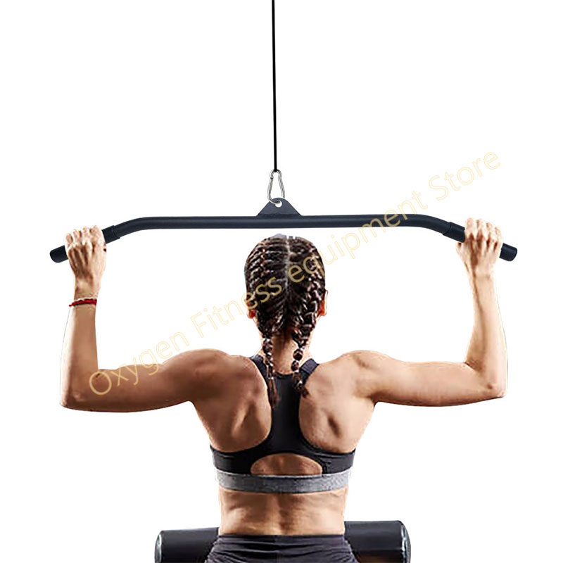 Home Gym Pulley System - 29/39/48นิ้ว LAT Pulldown Bar สิ่งที่แนบมาสำหรับสายเครื่องรอกระบบ Biceps