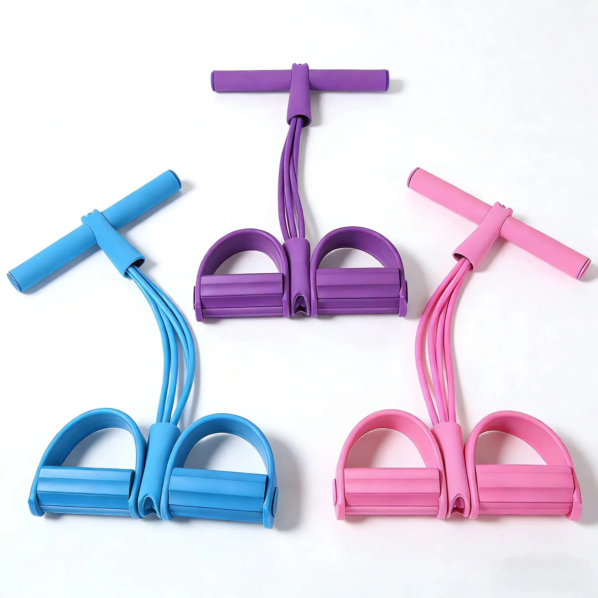 Home Gym Used - อุปกรณ์ฝึกดึงเชือกยืดหยุ่น 4 ระดับความต้านทาน, สายรัดต้านทานหน้าท้อง, ใช้ในยิมที่บ้าน, อุปกรณ์ออกกำลังกายฟิตเนส
