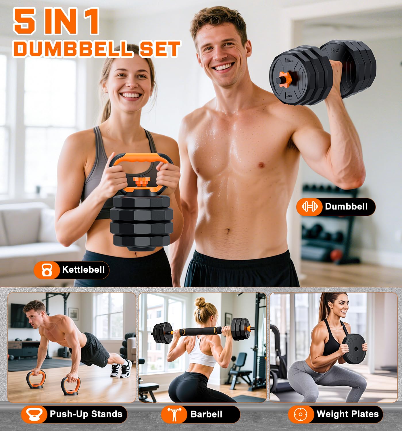 ดัมเบลปรับน้ำหนักได้ 5-in-1 น้ - Home Gym Used บทวิจารณ์และราคา
