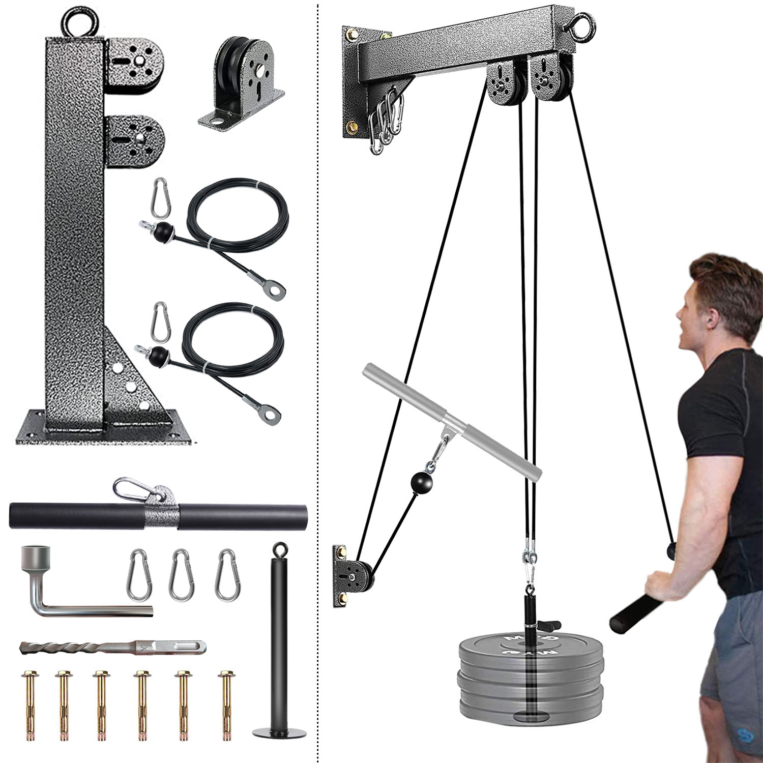 ระบบรอกติดผนังสําหรับออกกําลัง - Home Gym Pulley System บทวิจารณ์และราคา