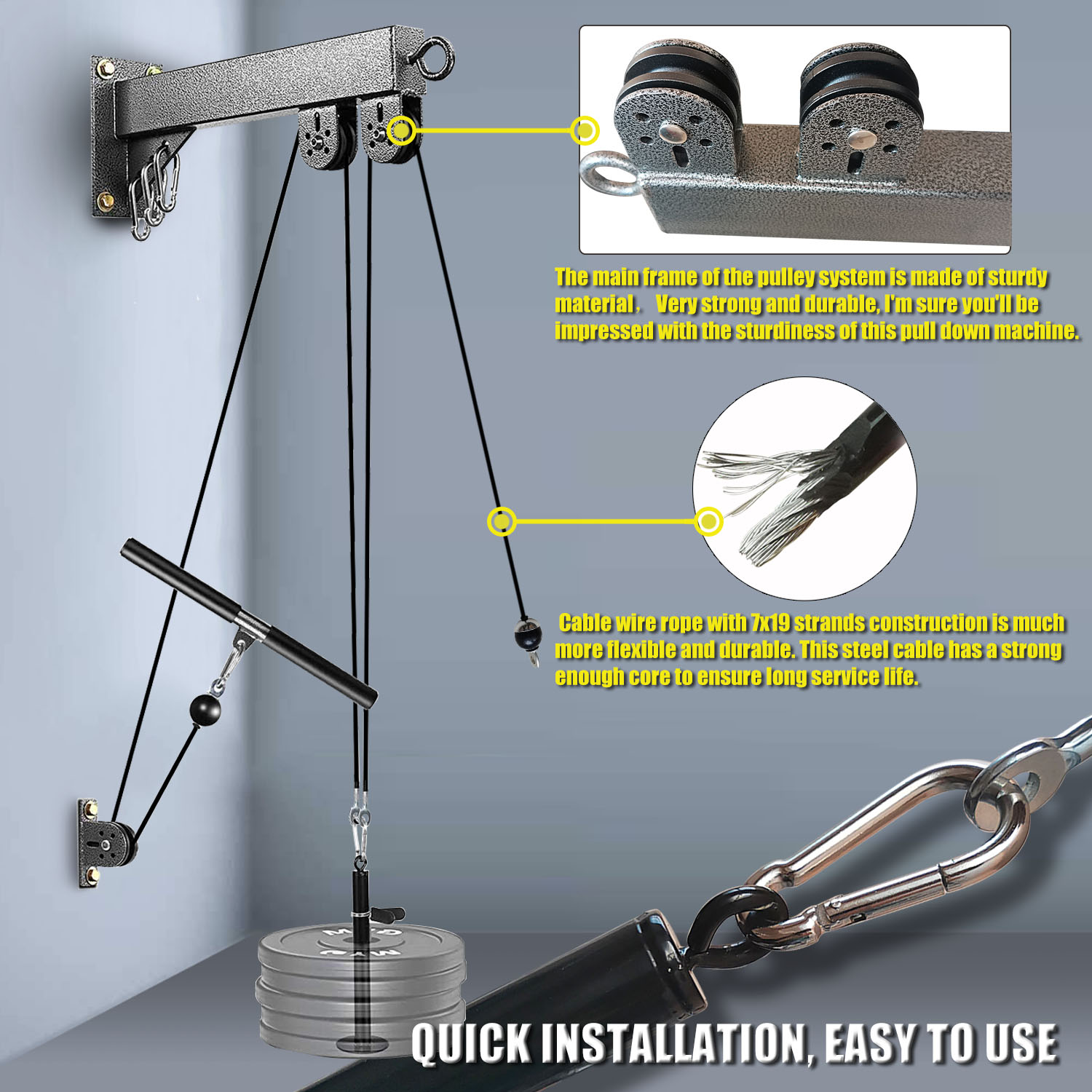 ระบบรอกติดผนังสําหรับออกกําลัง - Home Gym Pulley System บทวิจารณ์และราคา